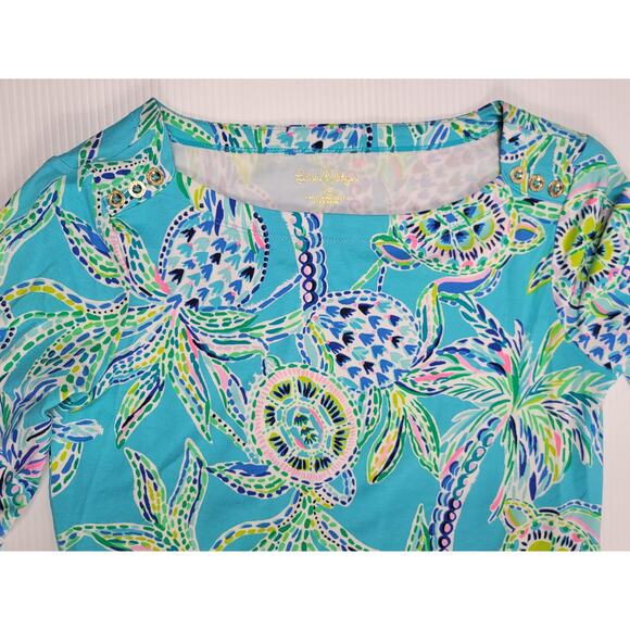 Lilly Pulitzer Womens XS UPF 50+ Sophie Dress Bermuda‎ Blue Turtles Trees 002176 - Picture 4 of 8